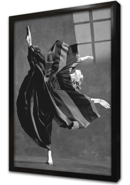 Dans Eden Kadın Çerçeveli Cam Tablo