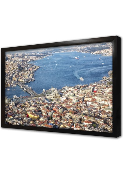 Kuş Bakışı Istanbul Çerçeveli Cam Tablo