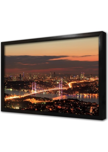 Istanbul Boğaz Köprüsü Çerçeveli Cam Tablo
