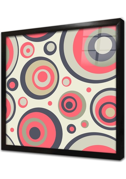 Dekoratif Soyut Çerçeveli Cam Tablo