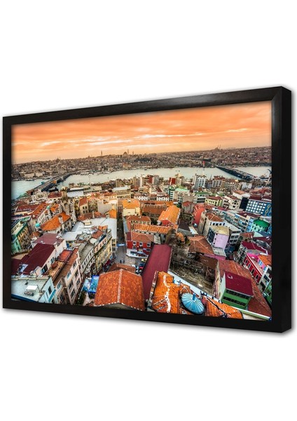 Istanbul Kuş Bakışı Çerçeveli Cam Tablo