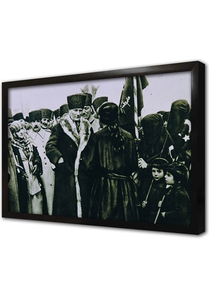 Atatürk Kurtuluş Savaşı Sonrası Konyadayken Çerçeveli Cam Tablo