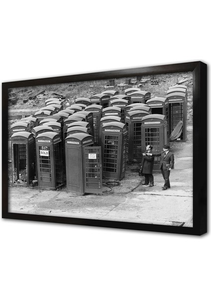 Telefon Kulübesi Çerçeveli Cam Tablo