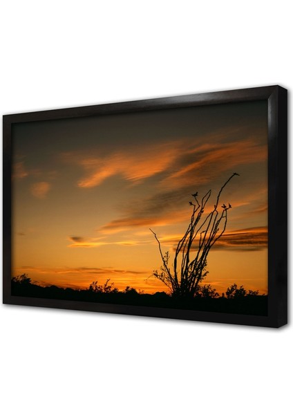 Gün Batımı Çerçeveli Cam Tablo