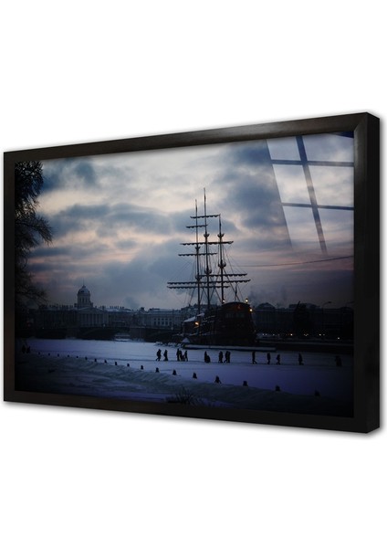 Gece Çerçeveli Cam Tablo