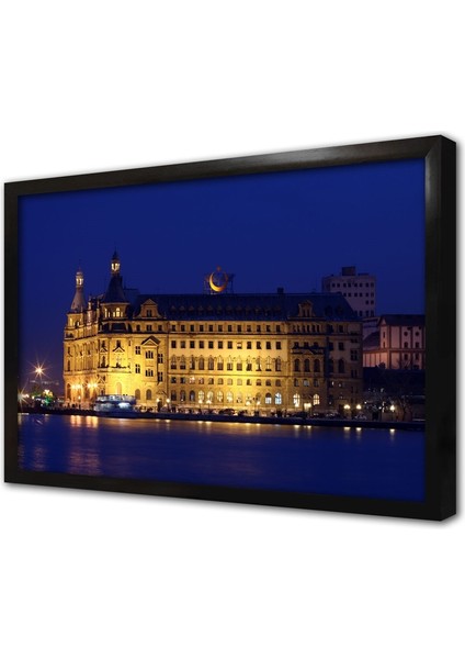 Haydarpaşa Garı Gece Çerçeveli Cam Tablo