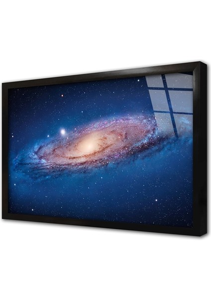 Andromeda Galaksisi Çerçeveli Cam Tablo
