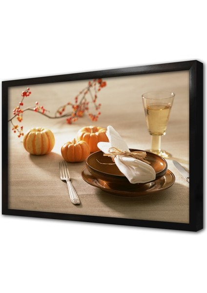 Tabak Çatal ve Kabak Çerçeveli Cam Tablo