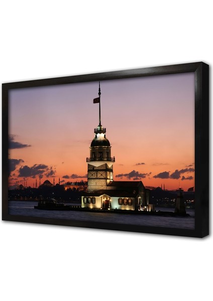 Kız Kulesi Çerçeveli Cam Tablo