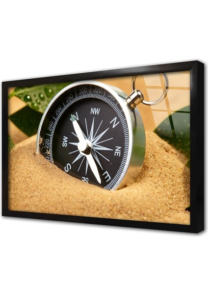 Pusula Çerçeveli Cam Tablo