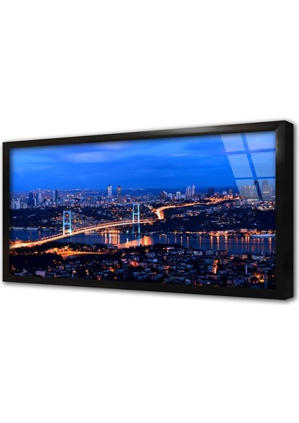 Istanbul Boğaz Köprüsü Çerçeveli Cam Tablo