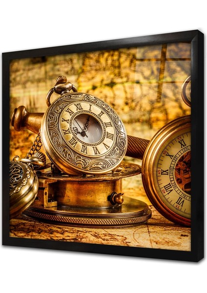 Saat Çerçeveli Cam Tablo