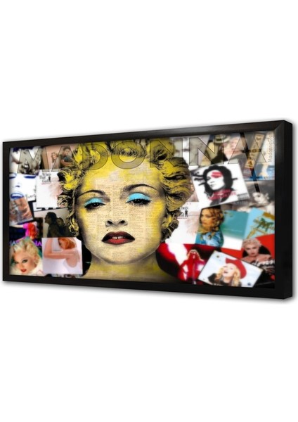 Madonna Kolajı Çerçeveli Cam Tablo