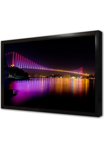 Istanbul Boğaz Köprüsü Çerçeveli Cam Tablo