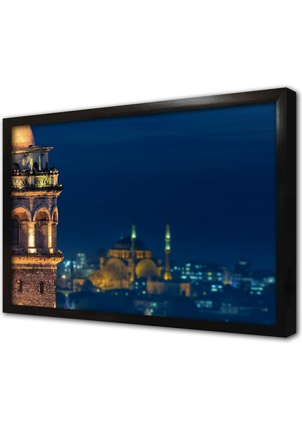 Istanbul Galata Kulesi Çerçeveli Cam Tablo