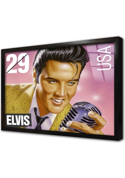 Elvis Presley Posteri Çerçeveli Cam Tablo