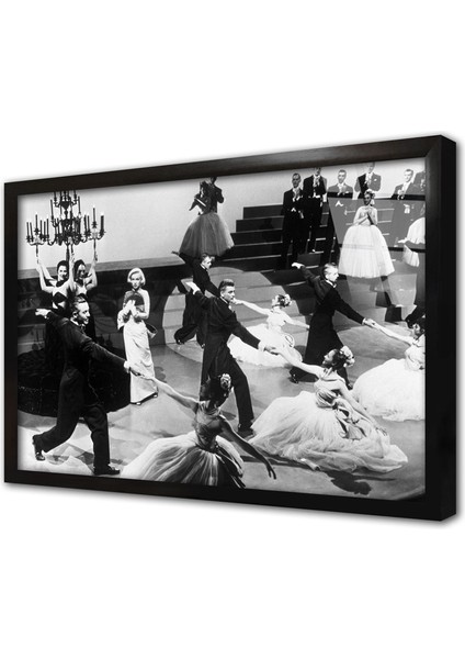 Siyah Beyaz Marilyn Monroe Çerçeveli Cam Tablo