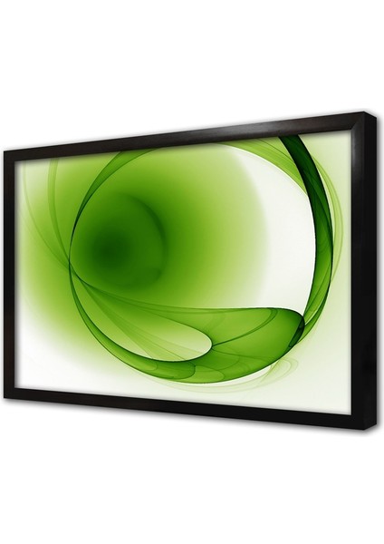 Soyut Tasarım Çerçeveli Cam Tablo