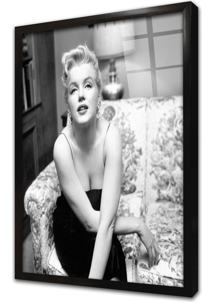 Marilyn Monroe Çerçeveli Cam Tablo