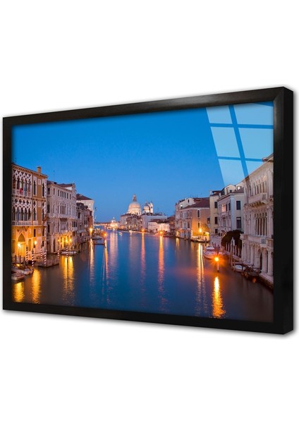Venedik Şehir Çerçeveli Cam Tablo