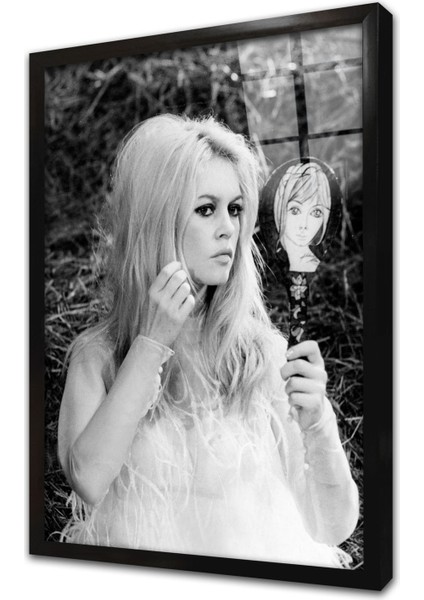 Birigitte Bardot Çerçeveli Cam Tablo