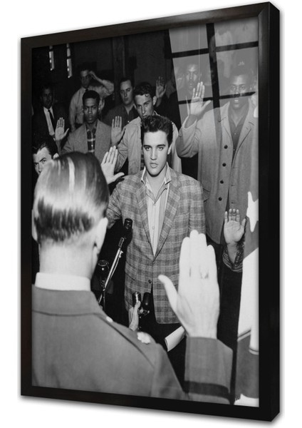 Elvis Presley Çerçeveli Cam Tablo
