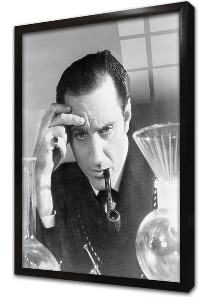 Sherlock Holmes Posteri Çerçeveli Cam Tablo
