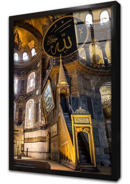 Istanbul Ayasofya Cami Çerçeveli Cam Tablo