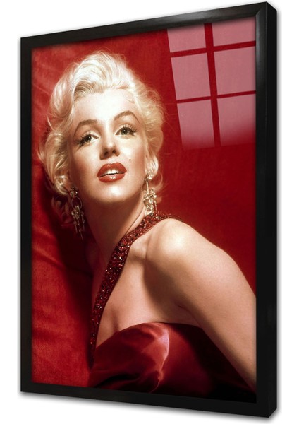 Renkli Marilyn Monroe Çerçeveli Cam Tablo
