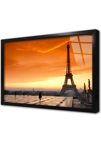 Fransa Eyfel Kulesi Çerçeveli Cam Tablo