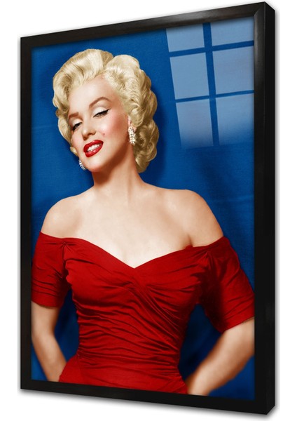 Marilyn Monroe Çerçeveli Cam Tablo