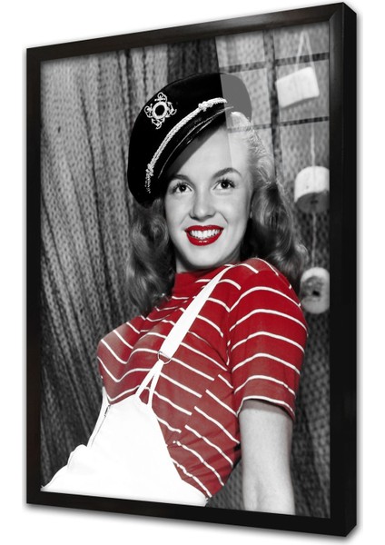 Renkli Marilyn Monroe Çerçeveli Cam Tablo