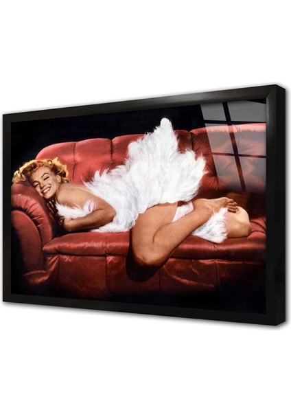 Marilyn Monroe Çerçeveli Cam Tablo