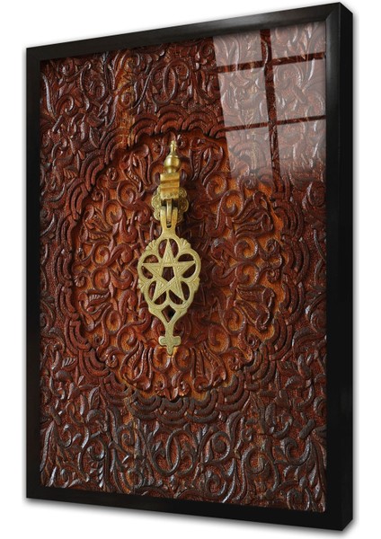 Ahşap Oyma Kapı Çerçeveli Cam Tablo