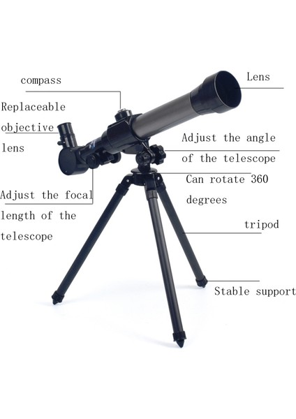 Astronomik Teleskop Bilim ve Eğitim Oyuncakları Siyah (Yurt Dışından)