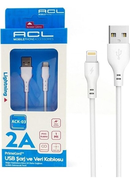 Ack-03 Lightning USB Şarj Kablo