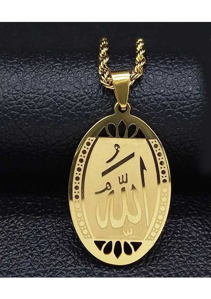 TS000983 - Dua (Sarı Çelik) Paslanmaz Çelik Kadın Kolye