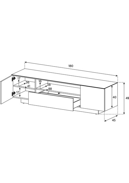 Lba 1830 Gwht - Sco 180CM Lcd&led Televizyon Sehpası