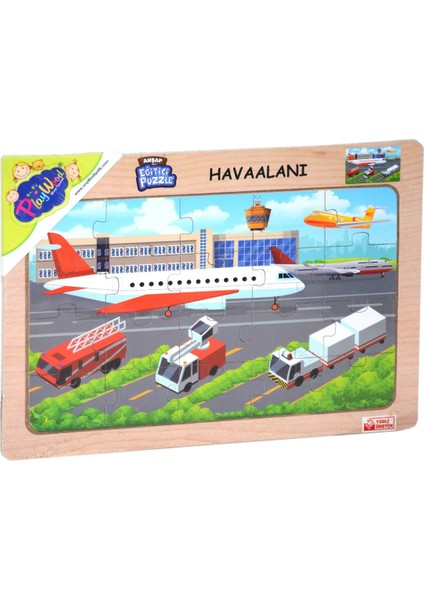 Ahşap Eğitici Puzzle Havaalanı