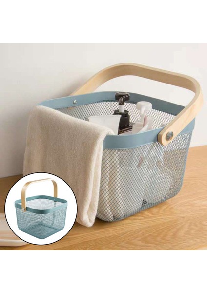 Çok Fonksiyonlu Depolama Sepeti Hafif Piknik Alışveriş Kabine Ev Ofis Dekor Için - Pus Mavi (Yurt Dışından) modelleri