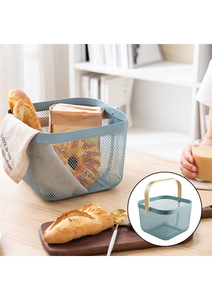 Çok Fonksiyonlu Depolama Sepeti Hafif Piknik Alışveriş Kabine Ev Ofis Dekor Için - Pus Mavi (Yurt Dışından) fırsatları