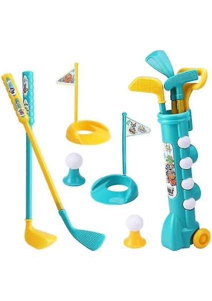 Çocuk Golf Kulüpleri Seti, 1 Golf Sepeti, 3 Golf Kulübü, 2 Uygulama Delikli Golf Oyuncak (Yurt Dışından)