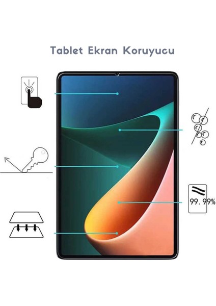 Xiaomi Mi Pad 5 3'lü Set Smart Uyku Modlu Mıknatıslı Tablet Kılıfı + Temperli Ekran Koruyucu + Kalem Mavi