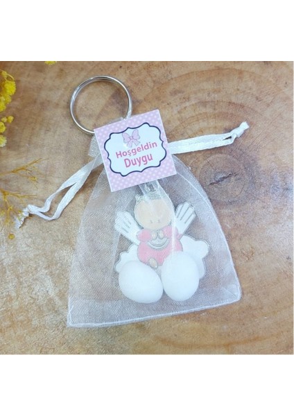 30 Adet Kese Içinde Melek Bebek Anahtarlık Bebek Şekeri