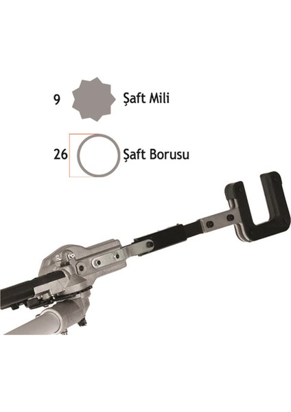 Tırpan Zeytin Silkeleme Kafası Komple 26MM 9 Köşe