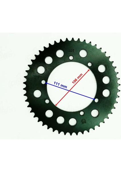 Kuba Cross Black Cat Arka Dişli 428-50T Iç 106 mm 6 Delikli