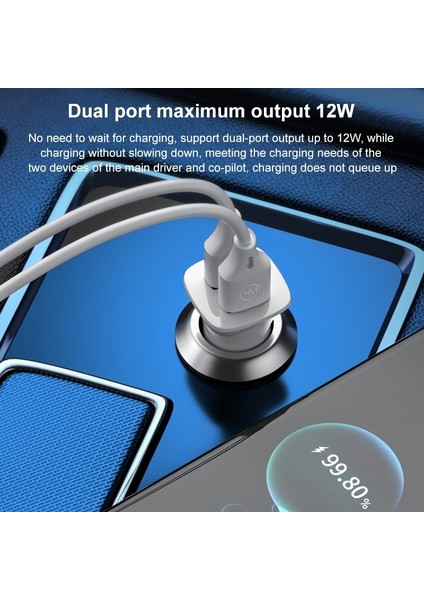 12W Pc Çift USB Araç Şarj Cihazı Beyaz fırsatları