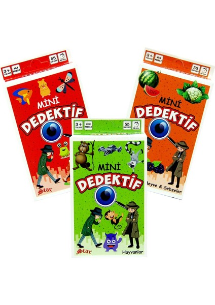 Mini Dedektif Oyunu Dedektif Kart Oyunu 3'lü Set