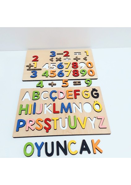 Eğitici Ahşap 3 Boyutlu Türkçe Harf Rakam Seti Bultak Puzzle fiyatları
