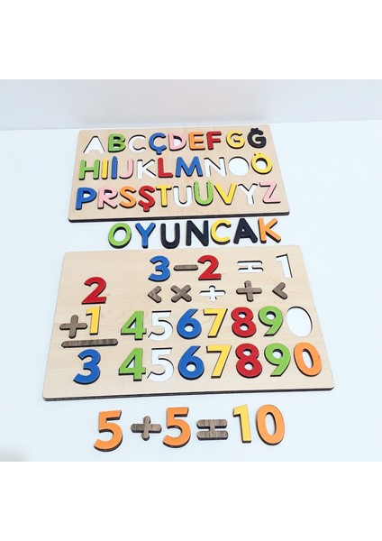 Eğitici Ahşap 3 Boyutlu Türkçe Harf Rakam Seti Bultak Puzzle modelleri